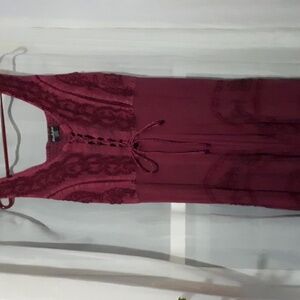 Dress, Shiva Fashions, One size fits all. Burgundy.